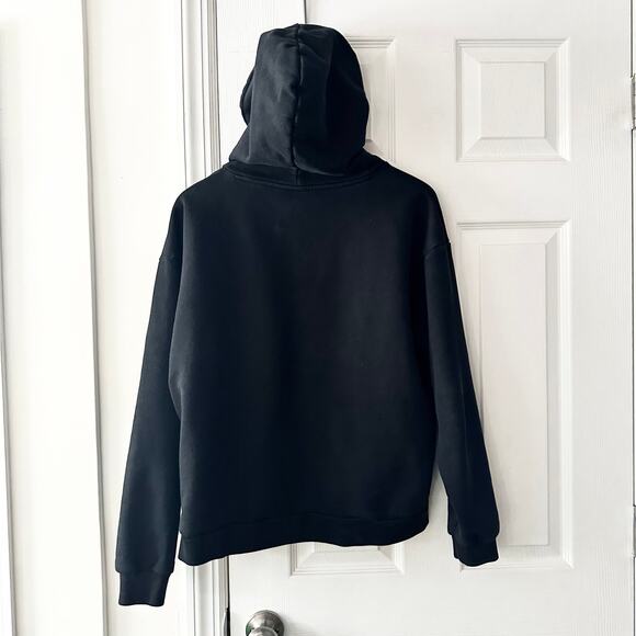 Celine Black Loose Oversized Checkered Studded Logo Drawstring Hoodie Small Read - Picture 11 of 11